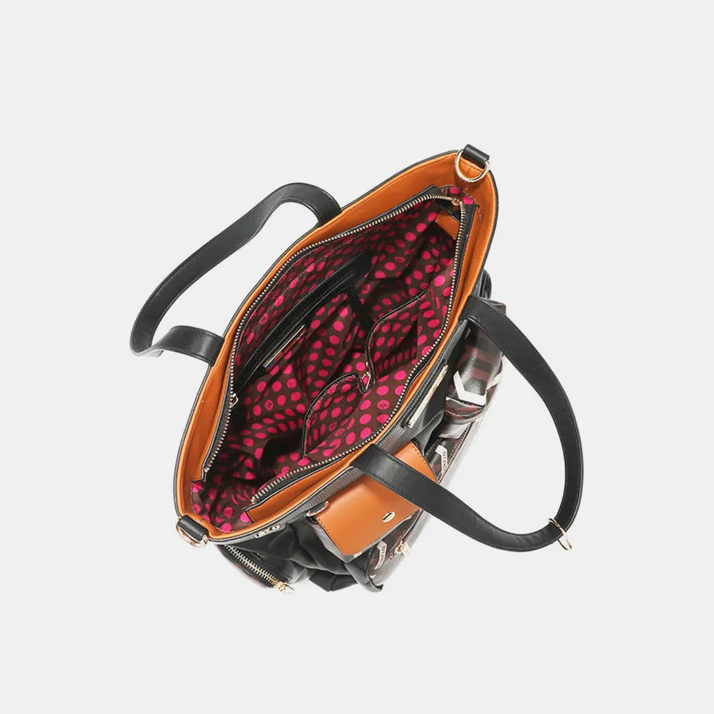 Nicole Lee USA Geometric Pattern Tote Bag - Premium Tote Bag from Trendsi - Just $70.99! Shop now at Handbags Specialist Headquarter