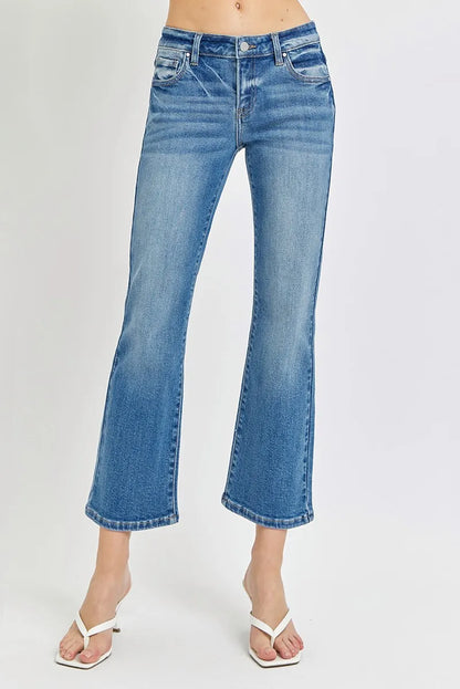 RISEN Full Size Low Rise Crop Flare Jeans Plus Size - Premium Women / Jeans & Denim from Trendsi - Just $64.99! Shop now at Handbags Specialist Headquarter