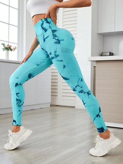 Printed High Waist Active Leggings - Premium Leggings from Trendsi - Just $36.48! Shop now at Handbags Specialist Headquarter