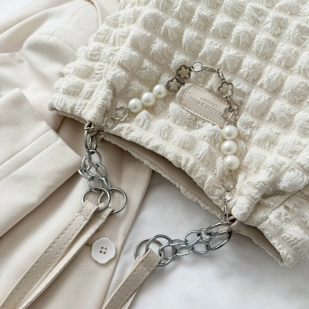 Cloud Puffy Polyester Tote Bag - Premium Tote Bag from Trendsi - Just $39.99! Shop now at Handbags Specialist Headquarter