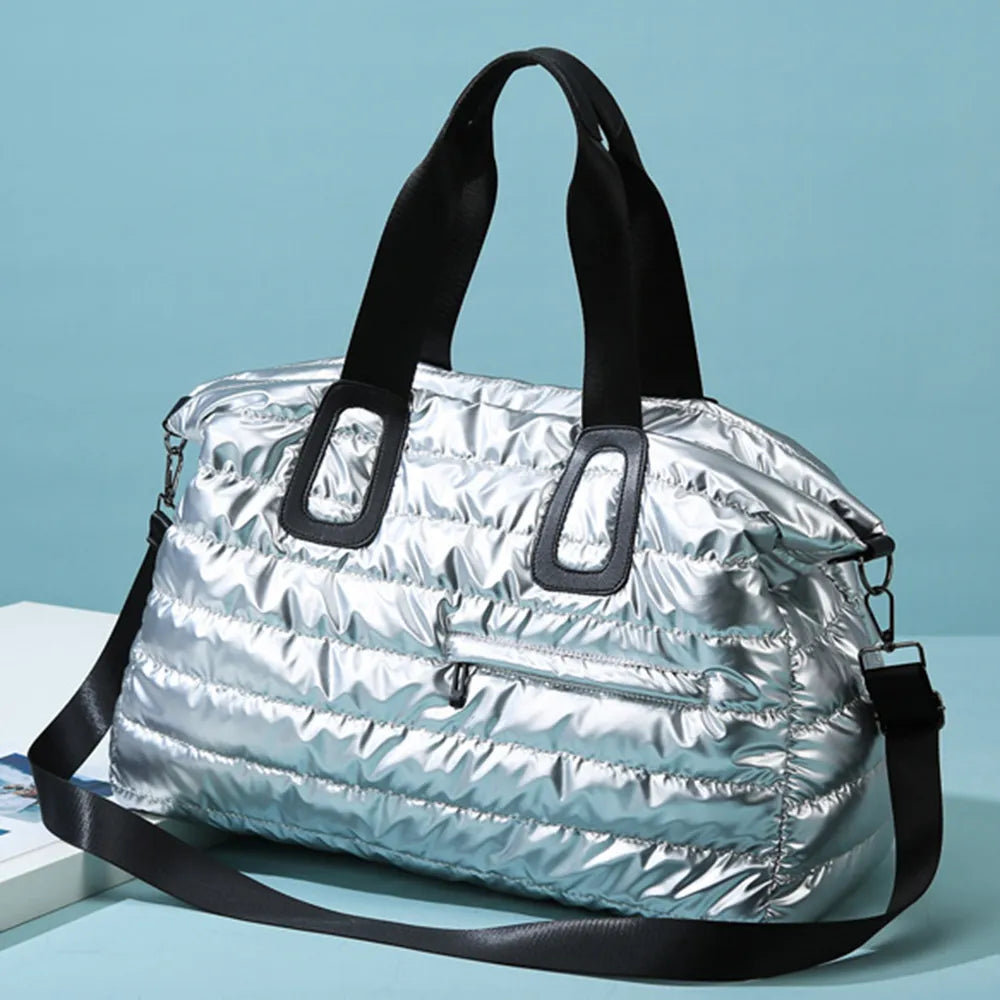 Quilted Nylon Oversize Travel Bag - Premium travel-bag from Trendsi - Just $44.99! Shop now at Handbags Specialist Headquarter