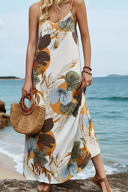 Printed Spaghetti Strap Maxi Dress - Premium Maxi Dress from Trendsi - Just $25.99! Shop now at Handbags Specialist Headquarter