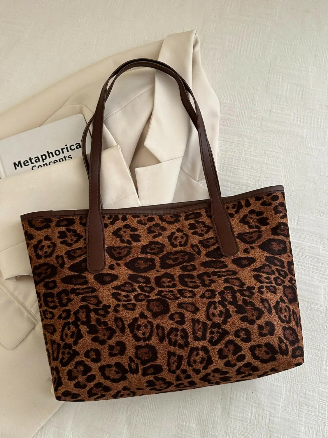 Leopard Polyester Tote Bag - Premium Tote Bag from Trendsi - Just $19! Shop now at Handbags Specialist Headquarter