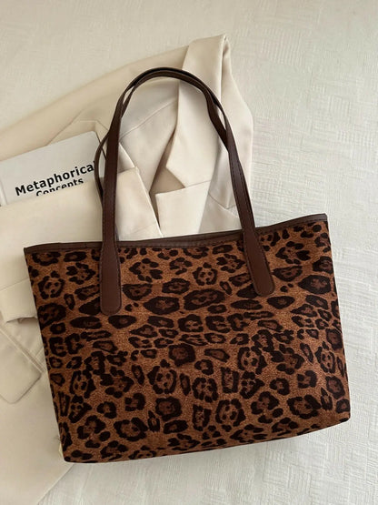 Leopard Polyester Tote Bag - Premium Tote Bag from Trendsi - Just $19! Shop now at Handbags Specialist Headquarter
