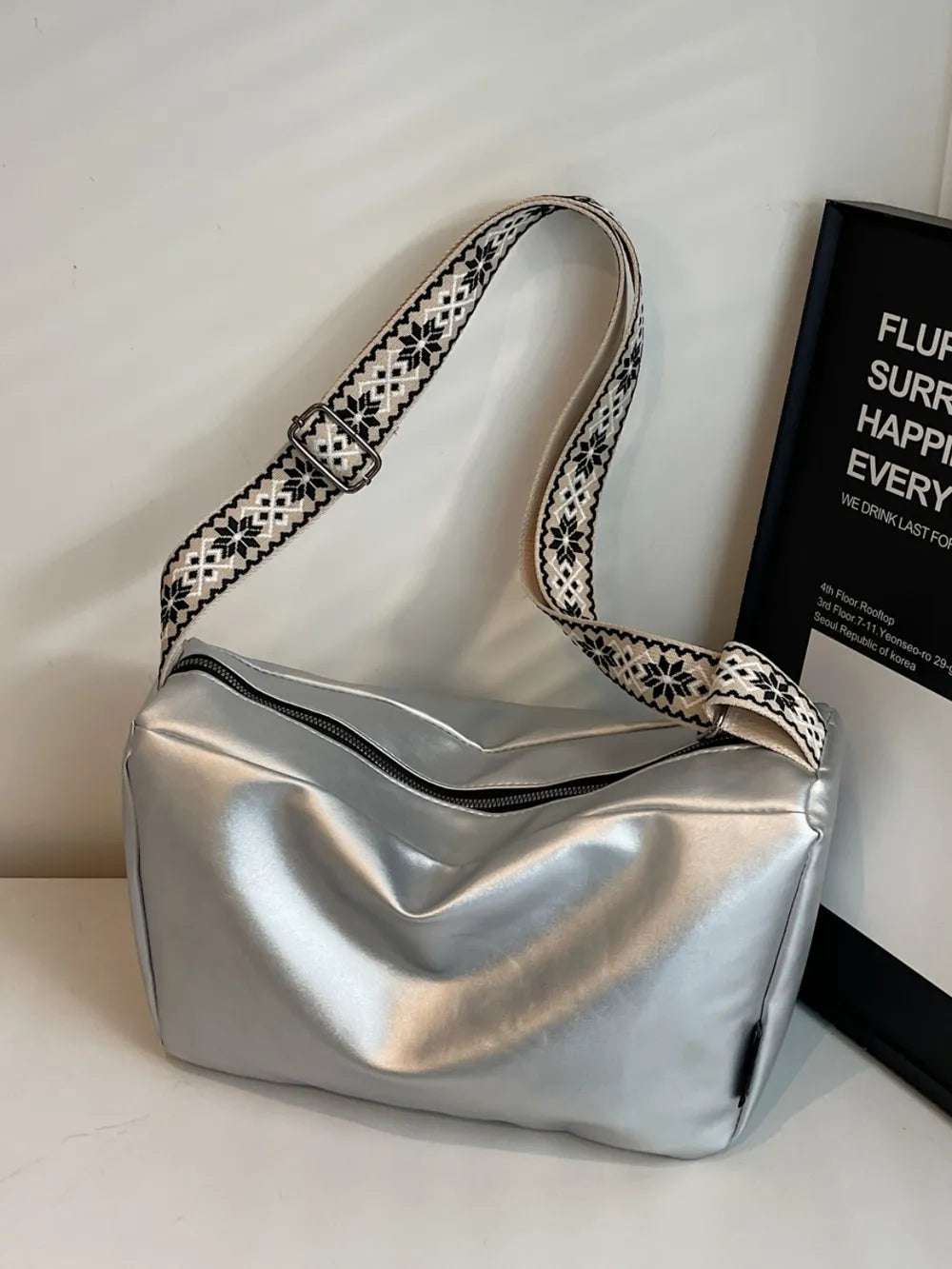 PU Leather Adjustable Strap Crossbody Bag - Premium Crossbody Bag from Trendsi - Just $26.99! Shop now at Handbags Specialist Headquarter