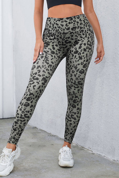 Leopard Print Wide Waistband Leggings - Premium Leggings from Trendsi - Just $43.71! Shop now at Handbags Specialist Headquarter