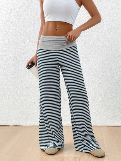 Striped Wide Leg Pants - Premium Women Pants from Trendsi - Just $27.99! Shop now at Handbags Specialist Headquarter