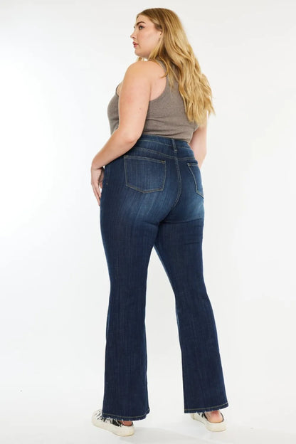 Kancan Full Size Mid Rise Flare Jeans - Premium Sleepwear from Trendsi - Just $67.99! Shop now at Handbags Specialist Headquarter