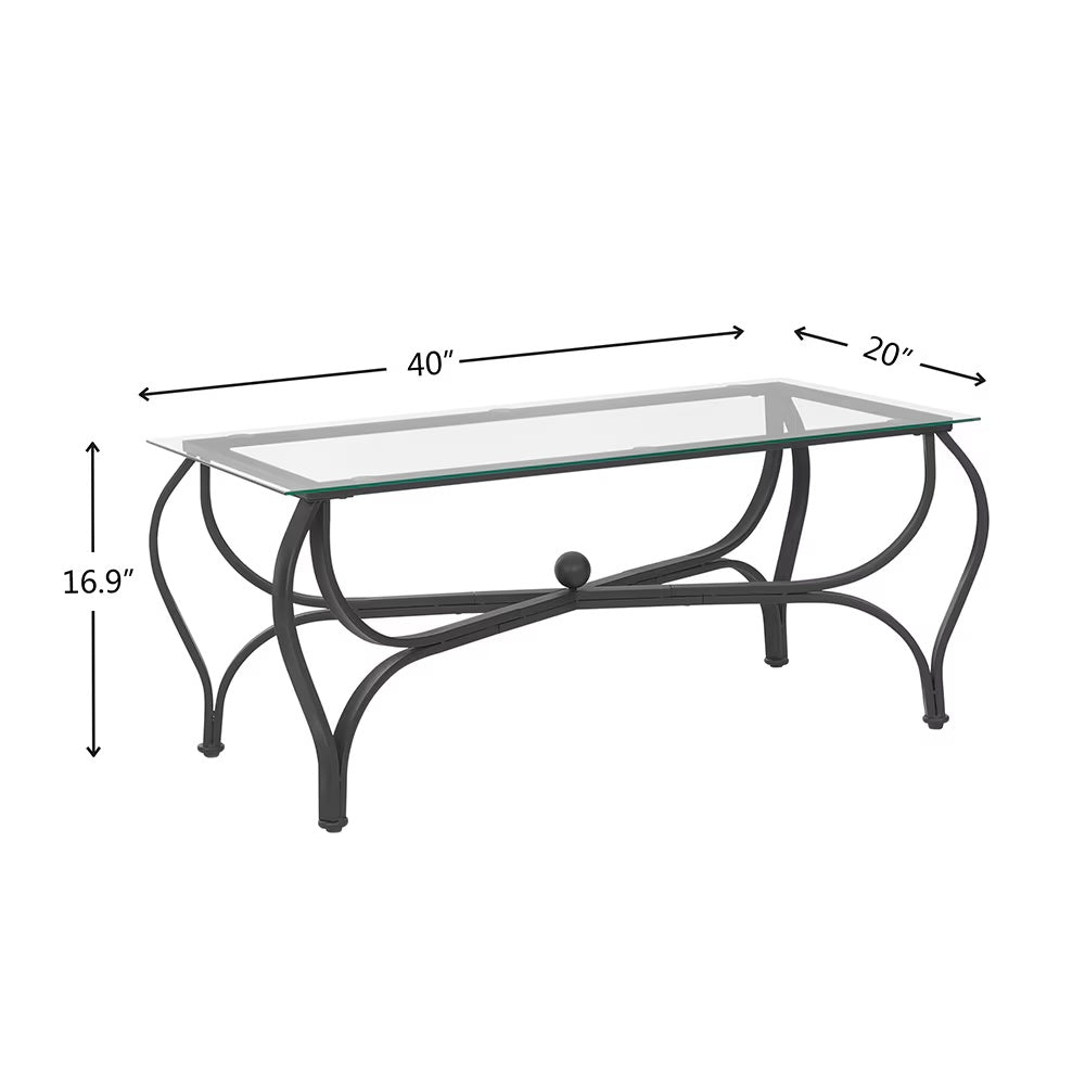 TriGlass Chic: Sleek 3-Piece Coffee Table Set