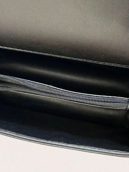 Chain PU Leather Detachable Shoulder Strap Handbag - Premium handbags from Trendsi - Just $31.99! Shop now at Handbags Specialist Headquarter