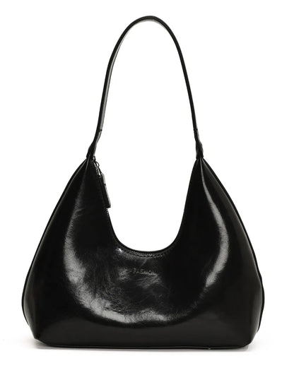 PU Leather Moon Shape Shoulder Bag - Premium Tote Bag from Trendsi - Just $39.99! Shop now at Handbags Specialist Headquarter