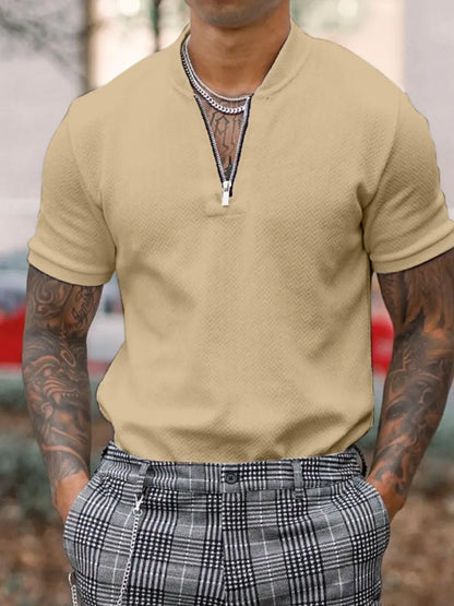 Men's Full Size Baseball Collar Solid Polo Plus Size - Premium Men's Shirts from Trendsi - Just $34.86! Shop now at Handbags Specialist Headquarter