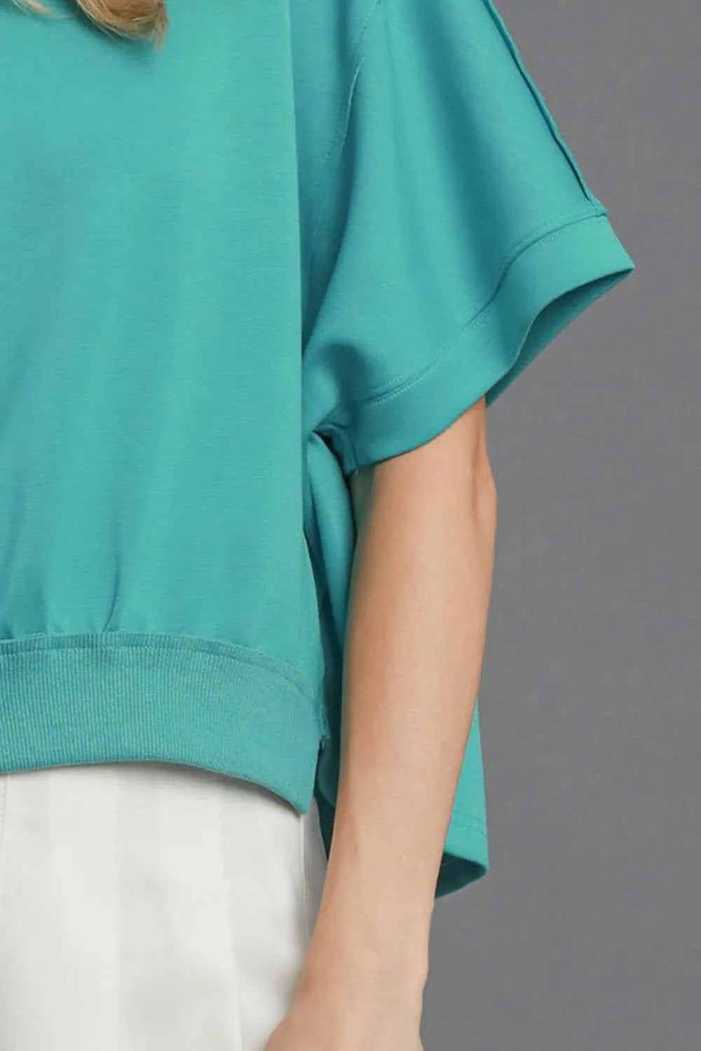 Umgee Full Size Lightweight Cropped Sweatshirt Plus Size - Premium Dresses from Trendsi - Just $44.99! Shop now at Handbags Specialist Headquarter