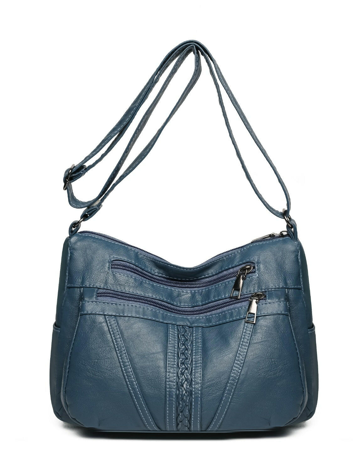 PU Leather Adjustable Strap Shoulder Bag.