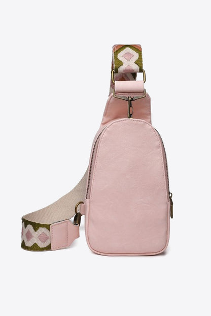 Random Pattern Adjustable Strap PU Leather Sling Bag - Premium Crossbody Bag from Trendsi - Just $32.99! Shop now at Handbags Specialist Headquarter