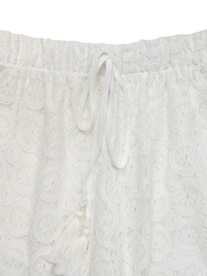 Lace Wide Leg Pants - Premium Women Pants from Trendsi - Just $41.99! Shop now at Handbags Specialist Headquarter