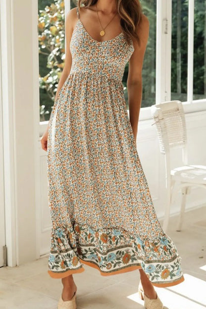 Printed Maxi Cami Dress - Premium Maxi Dress from Trendsi - Just $29.99! Shop now at Handbags Specialist Headquarter