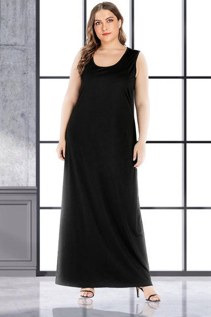 Plus Size Scoop Neck Maxi Tank Dress - Premium Dresses from Trendsi - Just $32.99! Shop now at Handbags Specialist Headquarter