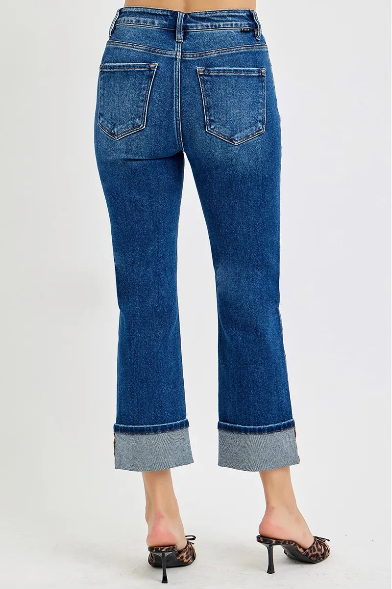 RISEN Full Size High Rise Ankle Straight Cuffed Jeans Plus Size - Premium Women / Jeans & Denim from Trendsi - Just $63.99! Shop now at Handbags Specialist Headquarter