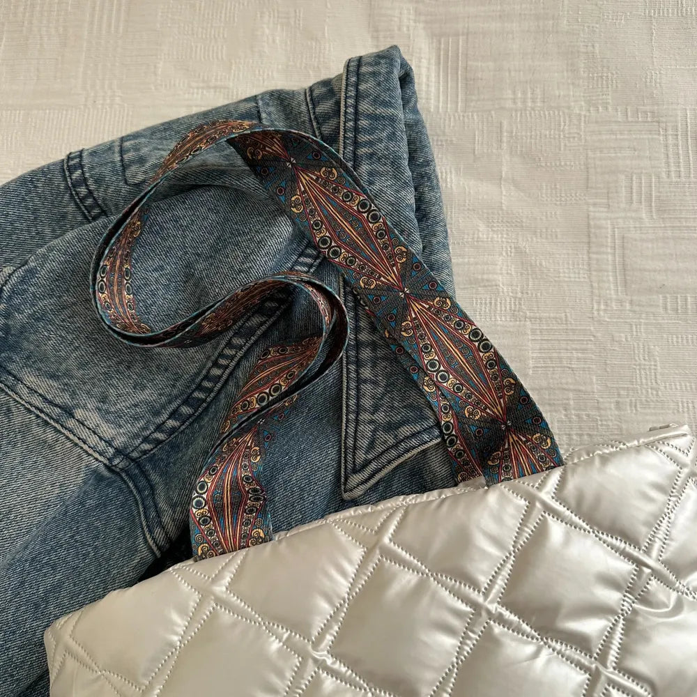 PU Leather Printed Strap Quilted Handbag - Premium Tote Bag from Trendsi - Just $27.99! Shop now at Handbags Specialist Headquarter