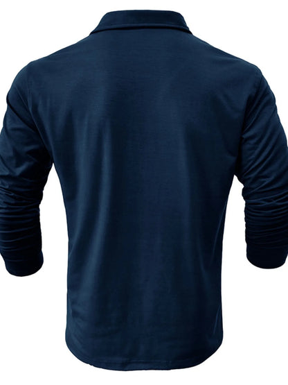Men's Basic style Collared Neck Long Sleeve Polo - Premium Men's Polo shirt from Trendsi - Just $41.99! Shop now at Handbags Specialist Headquarter