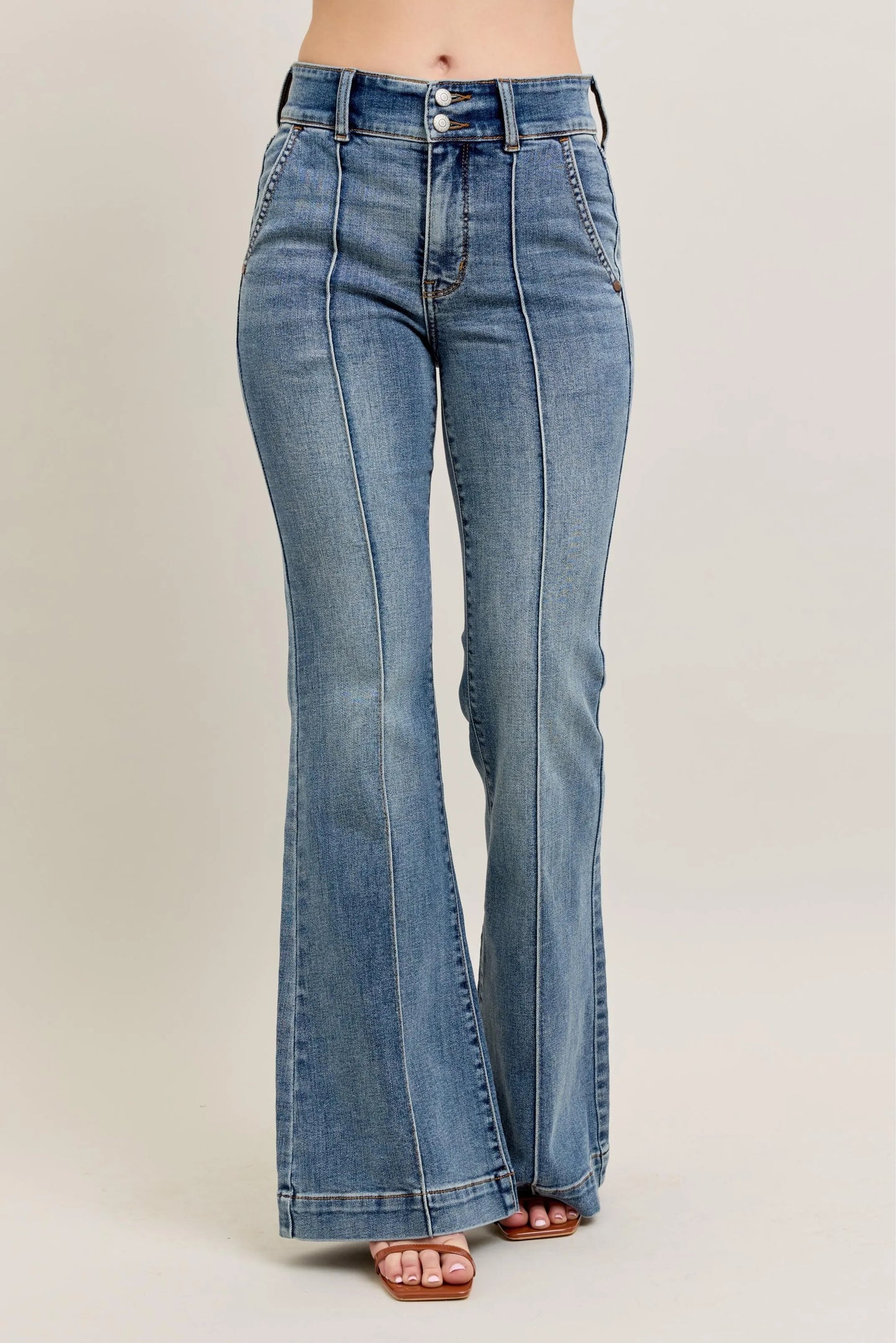 Judy Blue Full Size High-Waist Flare Denim Jeans with Front Seam Detail Plus Size - Premium Women / Jeans & Denim from Trendsi - Just $71.99! Shop now at Handbags Specialist Headquarter