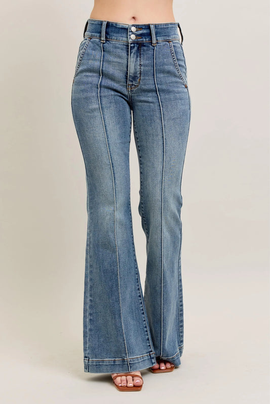 Judy Blue Full Size High-Waist Flare Denim Jeans with Front Seam Detail Plus Size - Premium Women / Jeans & Denim from Trendsi - Just $71.99! Shop now at Handbags Specialist Headquarter