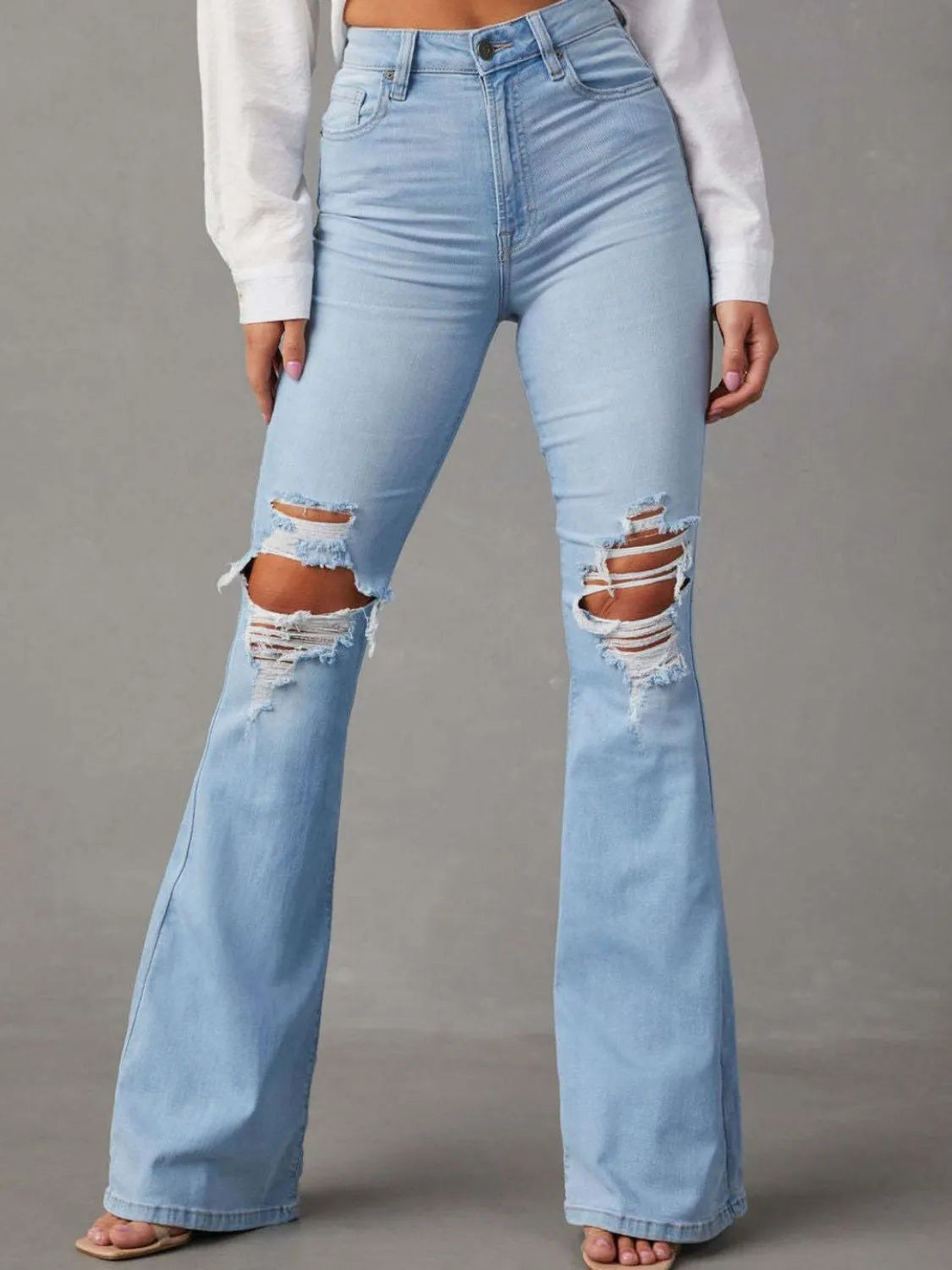 Distressed Jeans with Pockets - Premium Women / Jeans & Denim from Trendsi - Just $33.62! Shop now at Handbags Specialist Headquarter