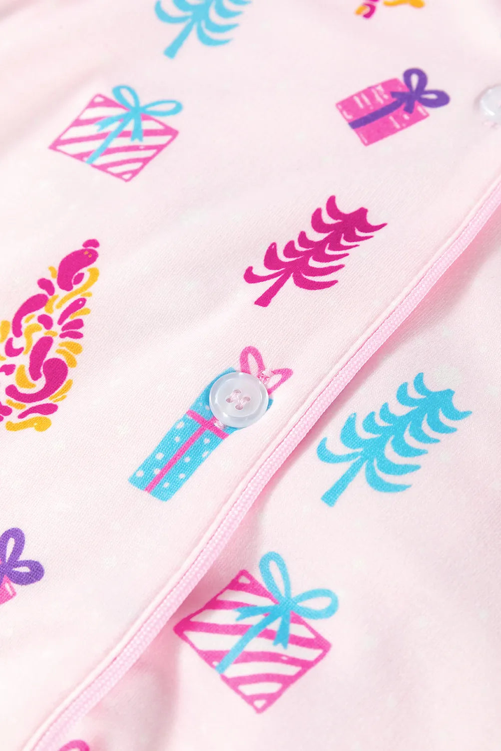 Printed Collared Neck Long Sleeve Lounge Dress - Premium Sleepwear from Trendsi - Just $35.48! Shop now at Handbags Specialist Headquarter