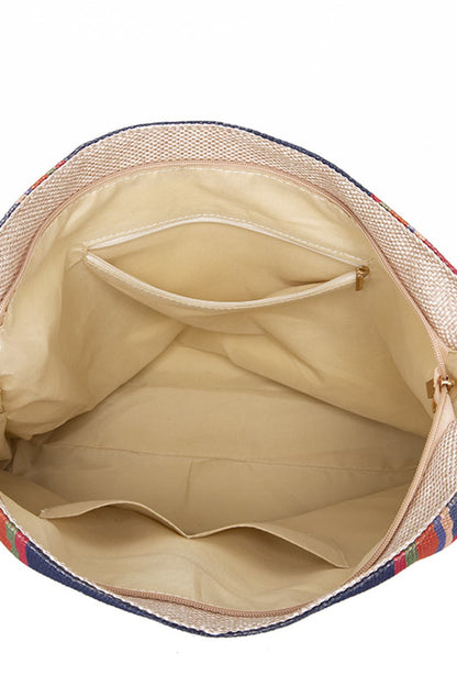 Geometric Canvas Tote Bag - Premium Tote Bag from Trendsi - Just $48.99! Shop now at Handbags Specialist Headquarter