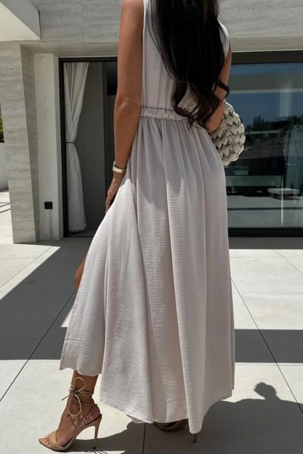 Surplice Sleeveless Slit Maxi Dress - Premium Maxi Dress from Trendsi - Just $34.99! Shop now at Handbags Specialist Headquarter