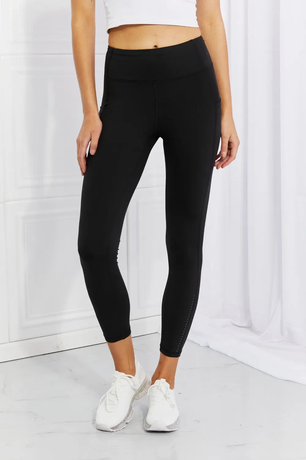 Leggings Depot Full Size Strengthen and Lengthen Reflective Dot Active Leggings - Premium Leggings from Trendsi - Just $37.62! Shop now at Handbags Specialist Headquarter