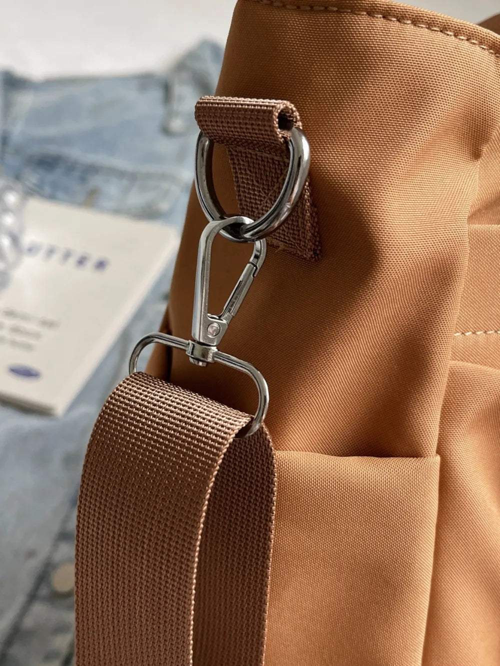 Nylon Solid Color Tote Bag - Premium Tote Bag from Trendsi - Just $31.99! Shop now at Handbags Specialist Headquarter