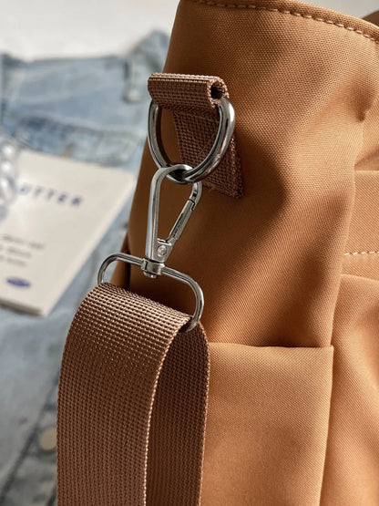 Nylon Solid Color Tote Bag - Premium Tote Bag from Trendsi - Just $31.99! Shop now at Handbags Specialist Headquarter