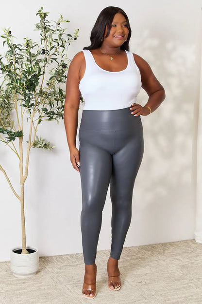LOVEIT Full Size Wide Waistband High Waist Leggings - Premium Leggings from Trendsi - Just $35.10! Shop now at Handbags Specialist Headquarter