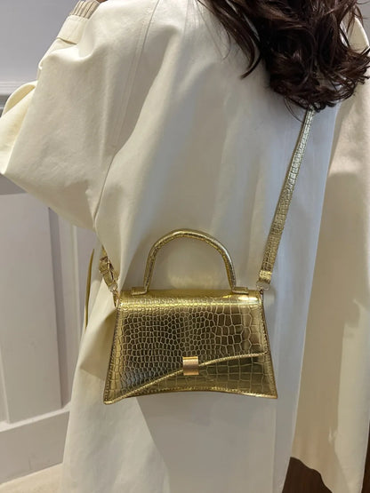 Solid Color PU Leather Handbag - Premium handbags from Trendsi - Just $21.99! Shop now at Handbags Specialist Headquarter