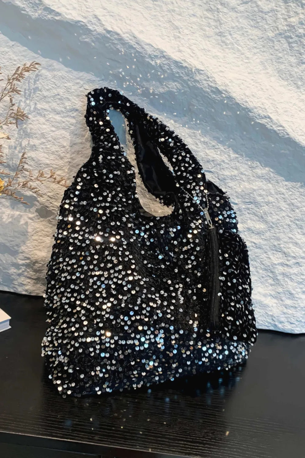 Sequin Polyester Handbag - Premium Tote Bag from Trendsi - Just $32.99! Shop now at Handbags Specialist Headquarter