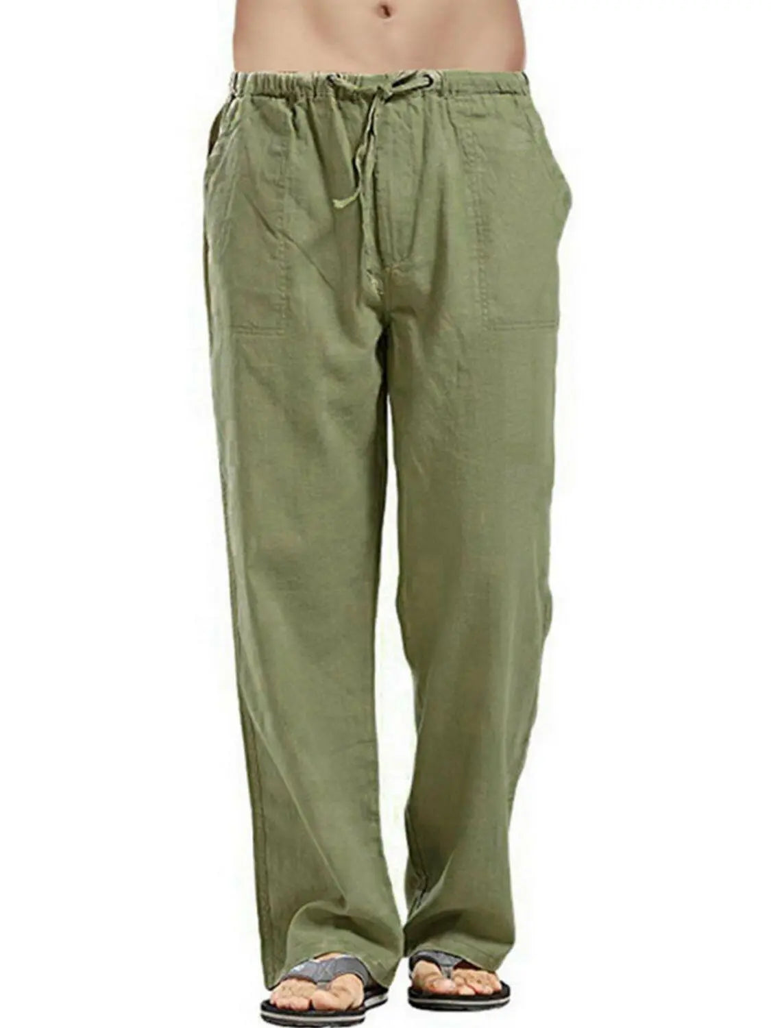 Men's Full Size Drawsting Straight Leg Pants Plus Size.