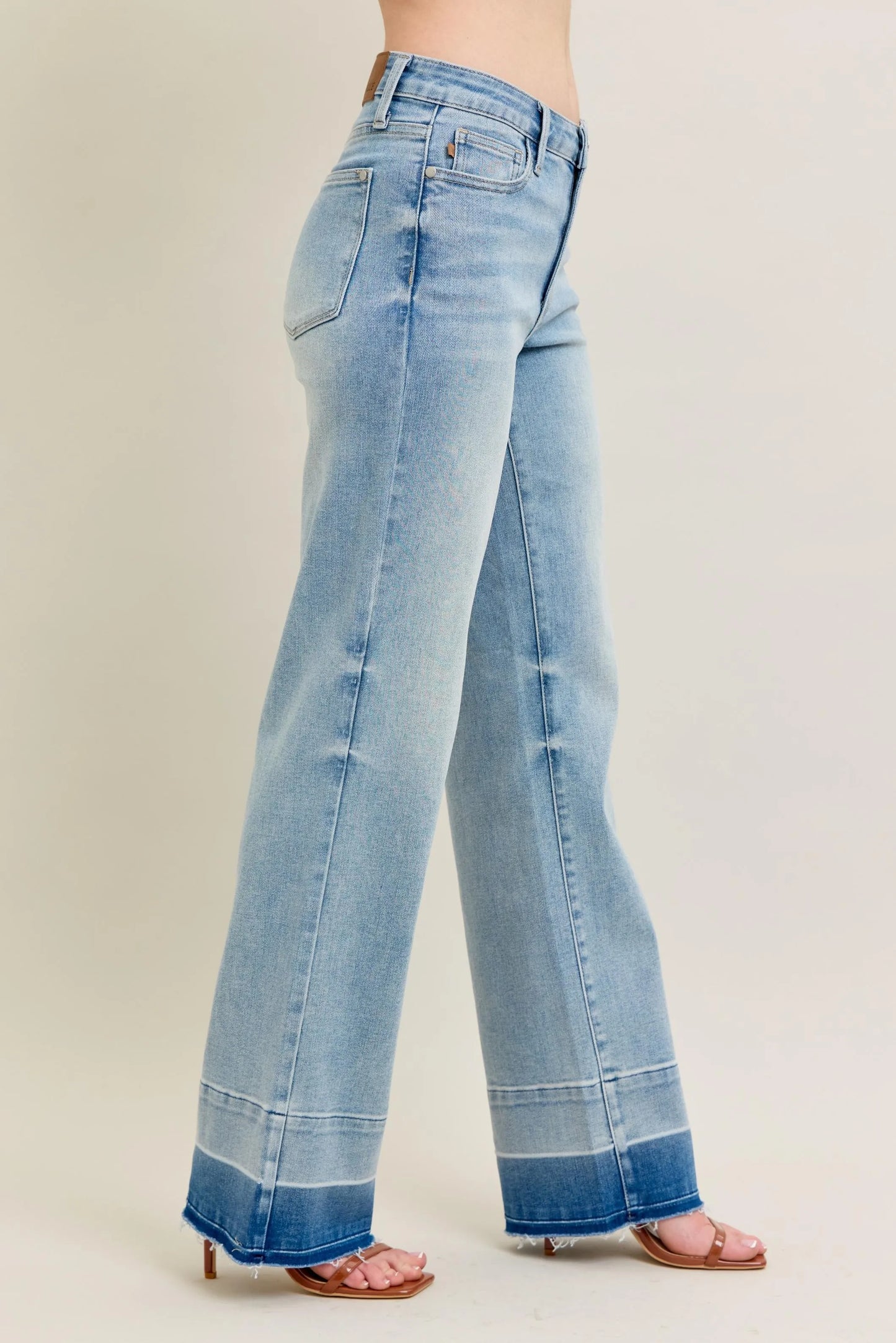 Judy Blue Full Size Mr Release Hem Wide Leg Jeans Plus Size - Premium Women / Jeans & Denim from Trendsi - Just $67.99! Shop now at Handbags Specialist Headquarter
