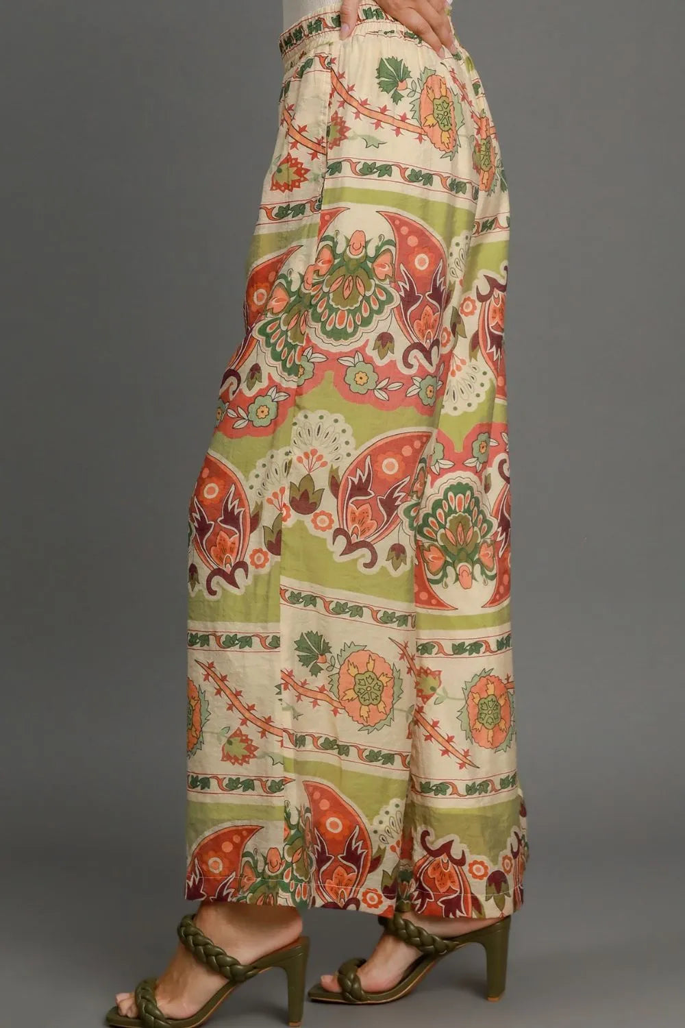 Umgee Full Size Wide Leg Border Print Pants Plus Size - Premium  from Trendsi - Just $48.99! Shop now at Handbags Specialist Headquarter