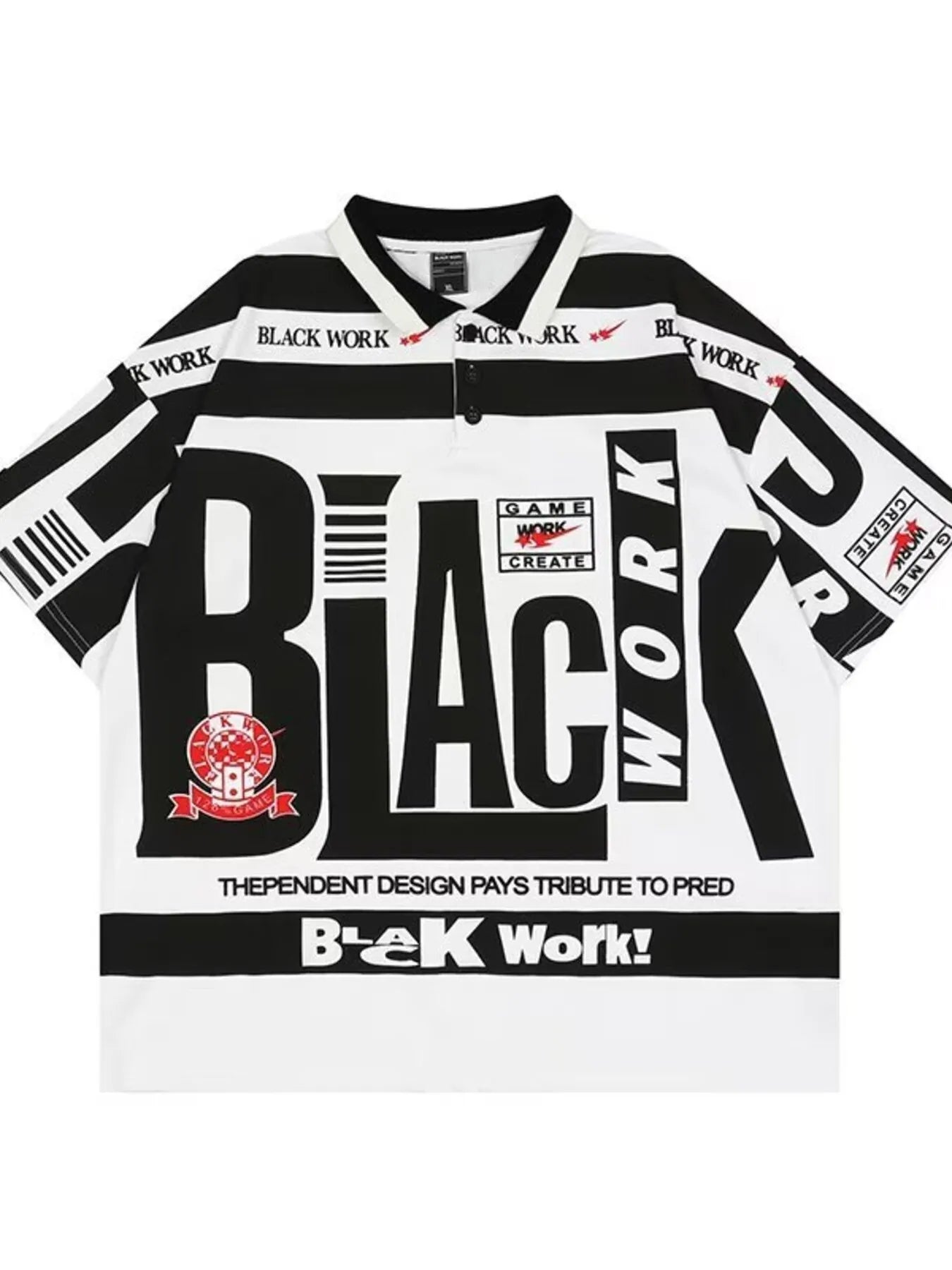 Men's Plus Size Letter Print Half Sleeve Polo Shirt - Premium Men's Polo shirt from Trendsi - Just $23.99! Shop now at Handbags Specialist Headquarter