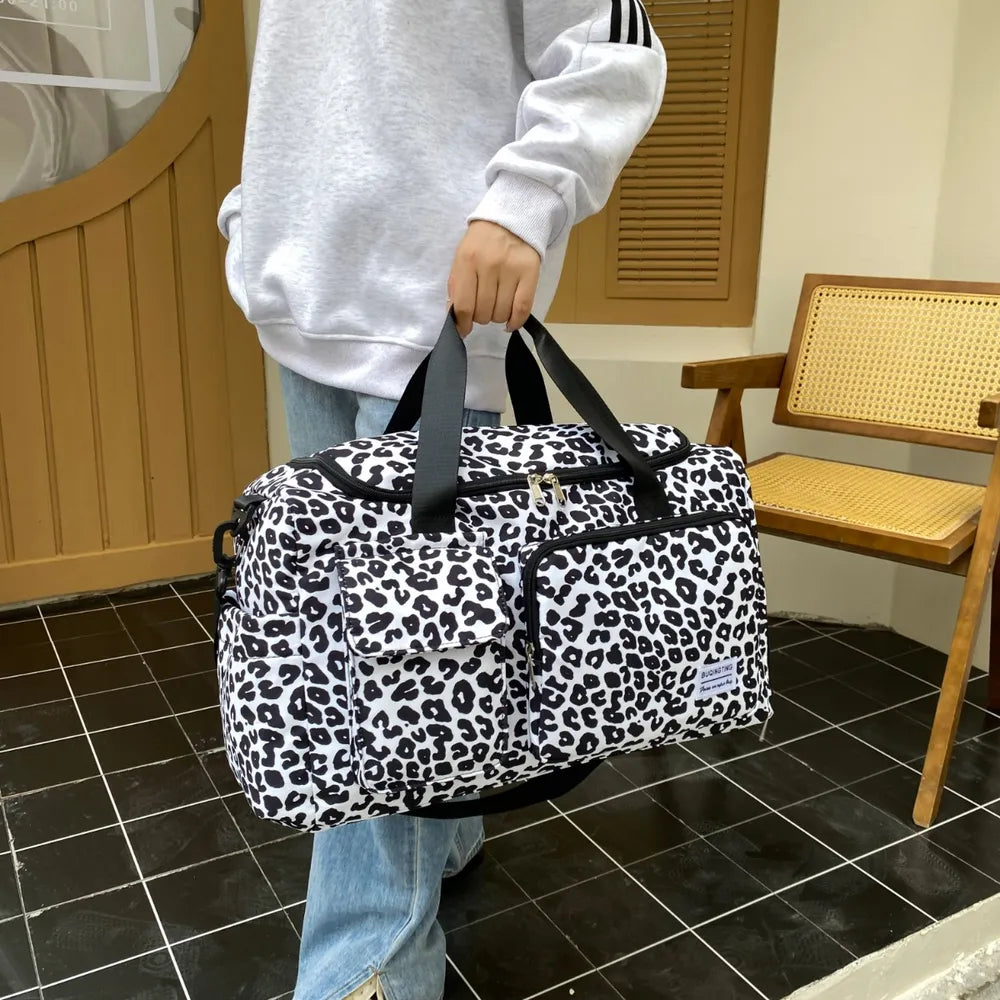 Oxford Cloth Animal Print Travel Bag - Premium travel-bag from Trendsi - Just $44.99! Shop now at Handbags Specialist Headquarter