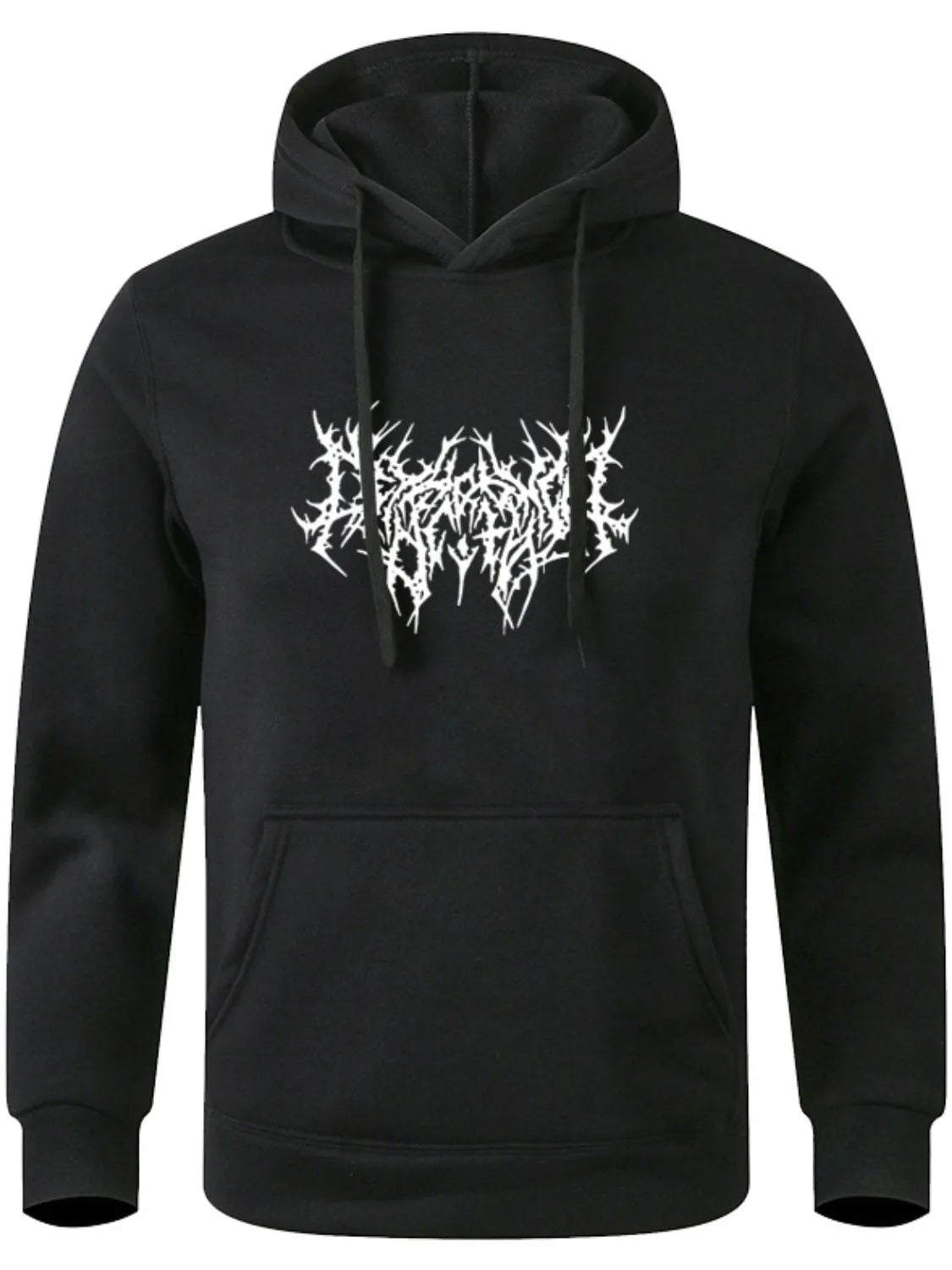 Men's Full Size Drawstring Graphic Long Sleeve Hoodie Plus Size - Premium Men's Sweatshirts from Trendsi - Just $22.58! Shop now at Handbags Specialist Headquarter