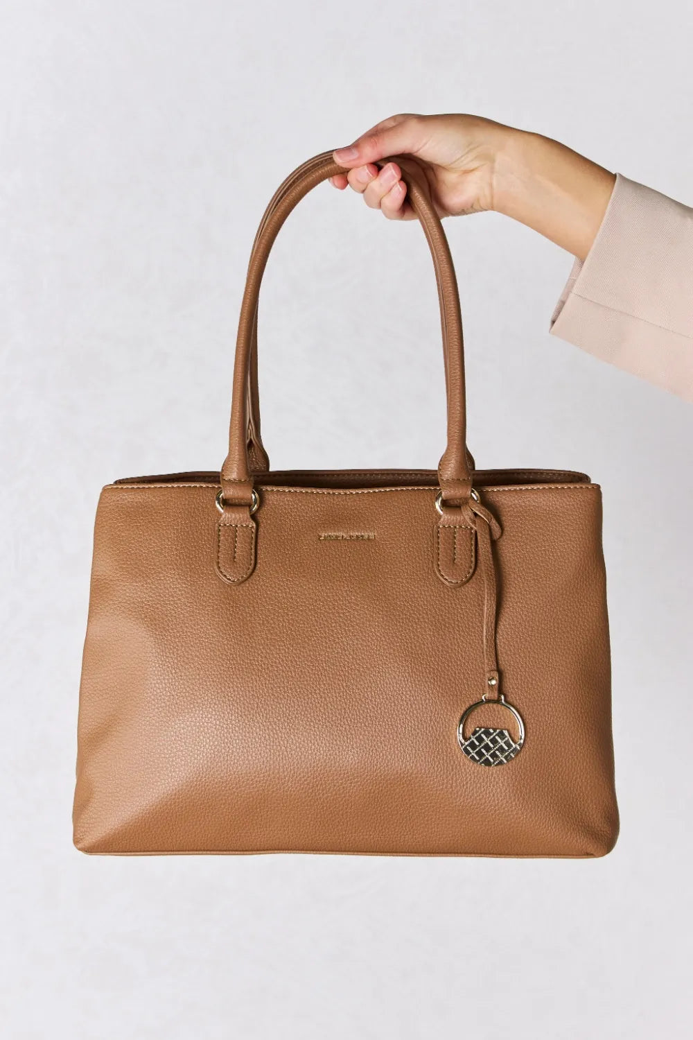 David Jones Structured Leather Handbag - Premium handbags from Trendsi - Just $54.99! Shop now at Handbags Specialist Headquarter
