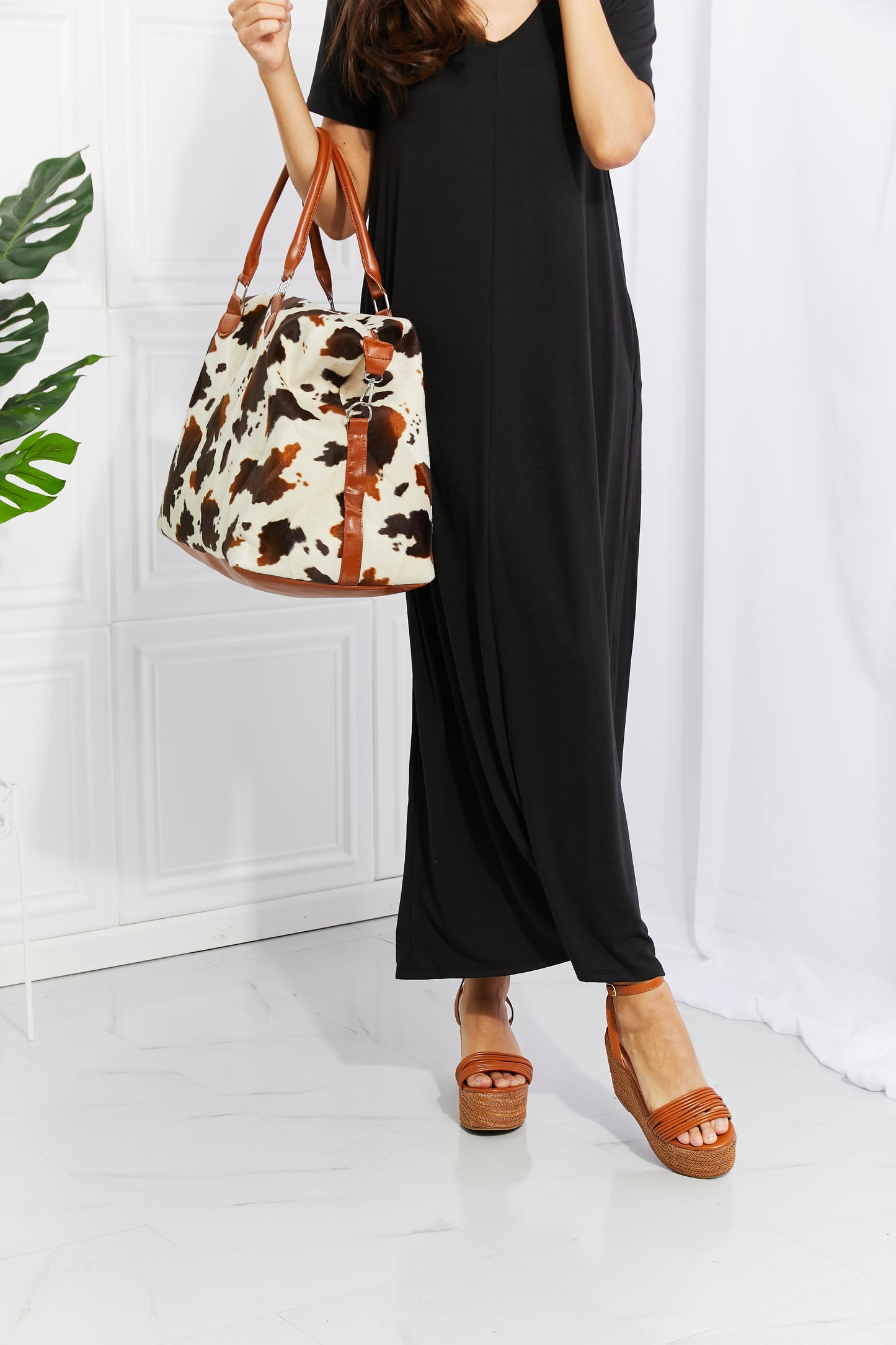 Animal Print Plush Weekender Bag - Premium Weekender Bag from Trendsi - Just $54.99! Shop now at Handbags Specialist Headquarter