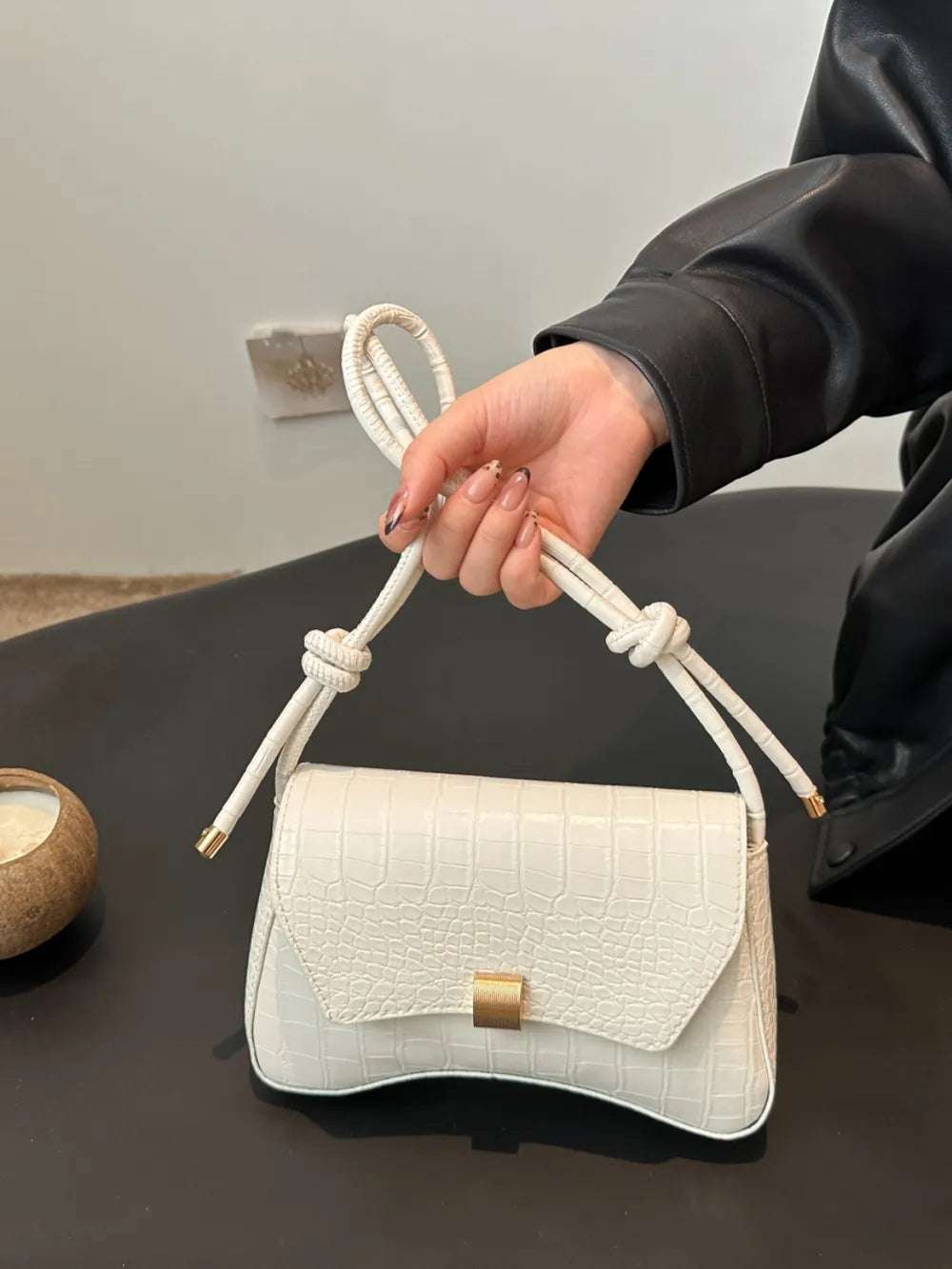 PU Leather Texture Crossbody Bag - Premium Crossbody Bag from Trendsi - Just $19.99! Shop now at Handbags Specialist Headquarter