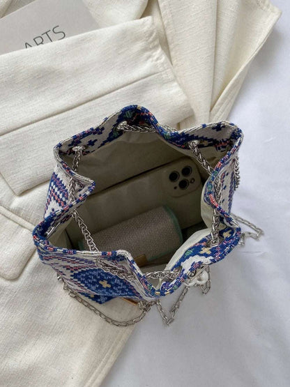 Printed Chain Bucket Bag - Premium Crossbody Bag from Trendsi - Just $19.99! Shop now at Handbags Specialist Headquarter