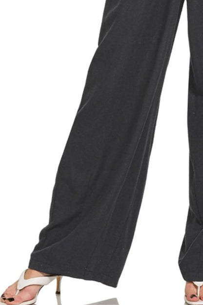 Zenana Linen Drawstring Pants - Premium Women Pants from Trendsi - Just $36.99! Shop now at Handbags Specialist Headquarter