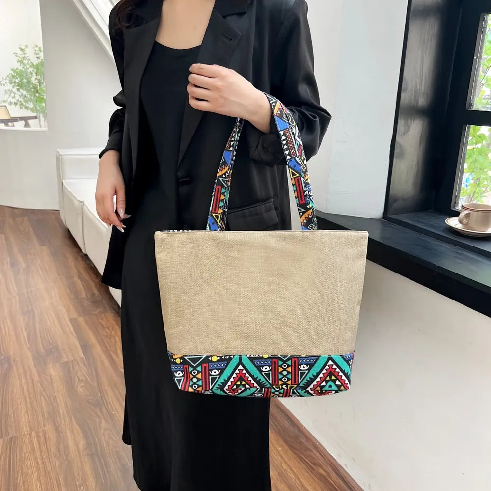 Geometric Medium Tote Bag - Premium Tote Bag from Trendsi - Just $39.99! Shop now at Handbags Specialist Headquarter