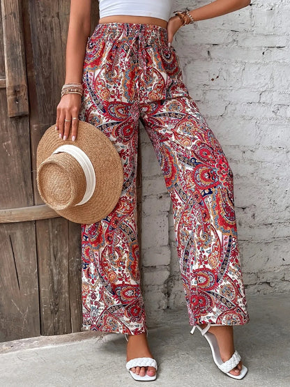 Printed Wide Leg Pants - Premium Women Pants from Trendsi - Just $27.99! Shop now at Handbags Specialist Headquarter